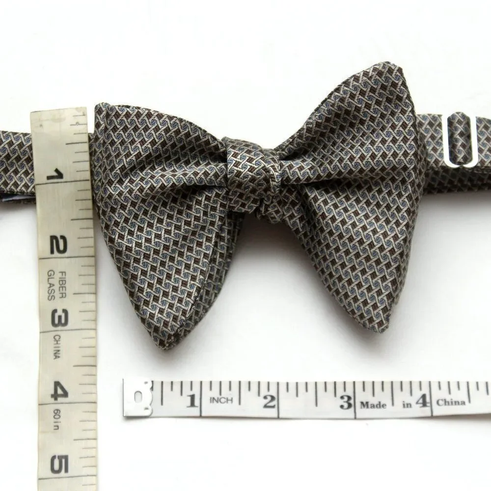 Men's Self‎ tied Bow Tie Big Butterfly Bow tie SR597 Small Ornament Brown Blue